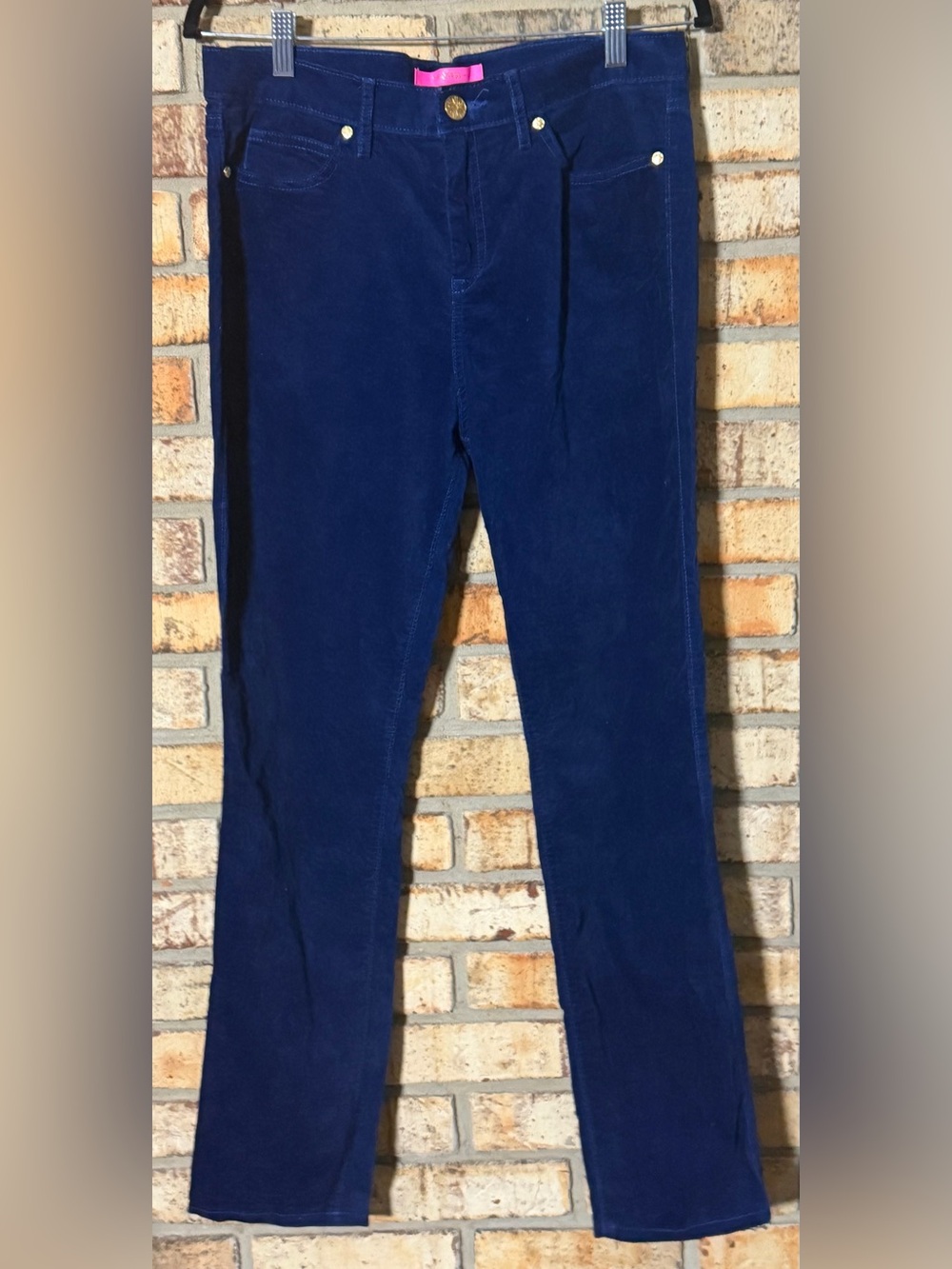 Lilly Pulitzer navy blue velvet pants 10